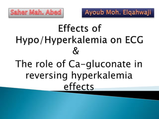 The role of Ca-gluconate in
reversing hyperkalemia
effects
&
 
