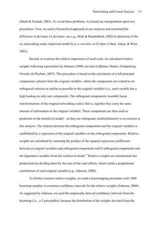 Effects Of Networking On Career Success by Hans-Georg Wolff & Klaus Moser of University of Erlangen-Nuremberg