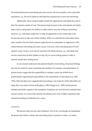 Effects Of Networking On Career Success by Hans-Georg Wolff & Klaus Moser of University of Erlangen-Nuremberg