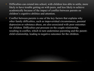 Effects of parental marital issues on children | PPTX