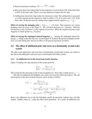 Effects of poles and zeros affect control system