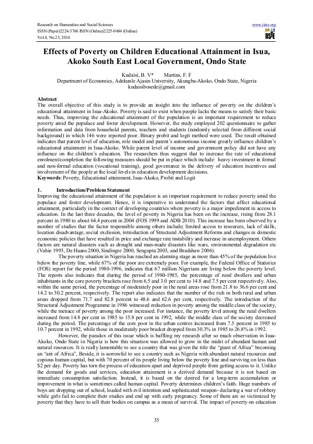 Effects of poverty essay