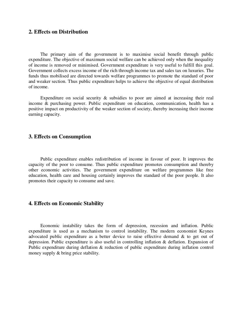 Effects Of Public Expenditure On Economy Production Distribution