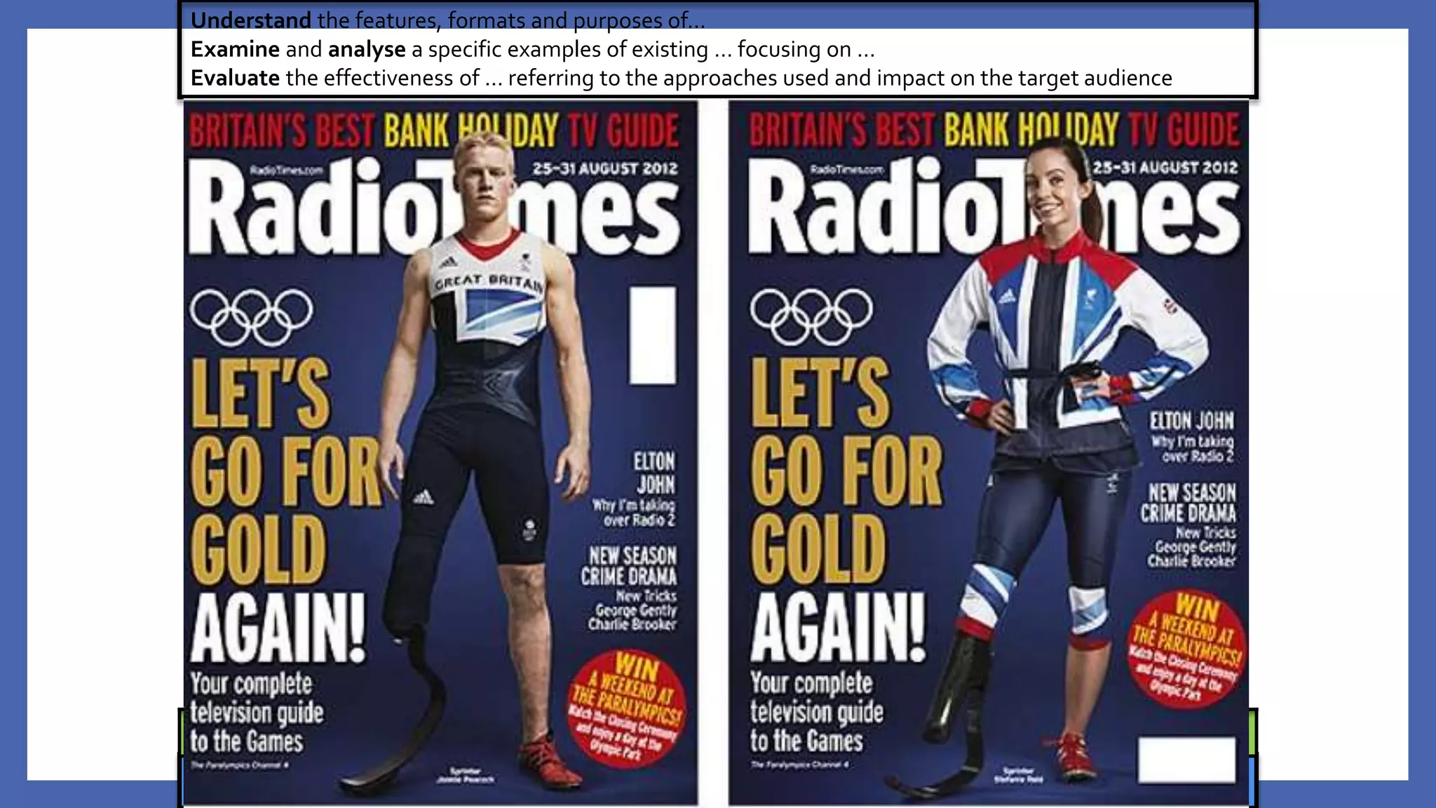 MediaTexts:
INDEPENDENT
ENQUIRER
CREATIVETHINKER REFLECTIVE
LEARNER
TEAM WORKER SELF MANAGER EFFECTIVE
PARTICIPATOR
Understand the features, formats and purposes of…
Examine and analyse a specific examples of existing … focusing on …
Evaluate the effectiveness of … referring to the approaches used and impact on the target audience
Democracy Law Liberty Tolerance
 