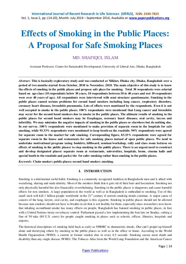Ban smoking in public places research paper