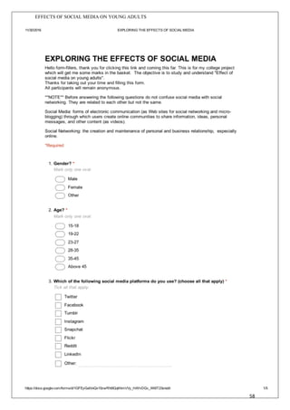 Effects of Social Media on Young Adults | PDF
