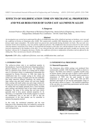 Effects of solidification time on mechanical properties | PDF