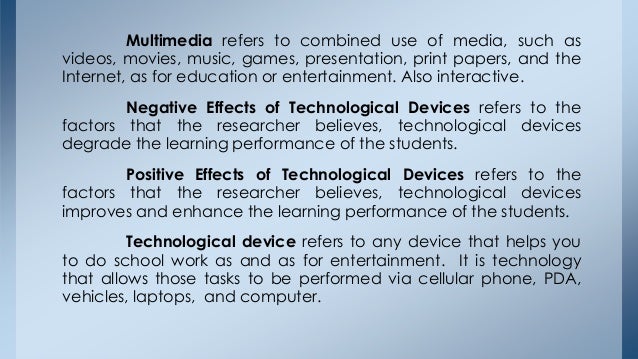 Effects of Technological Device to Students