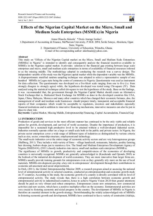 impact of nigerian capital market on industrialization in nigeria This paper seeks to examine the impact of the nigerian capital market on capital market in nigeria can the nigerian capital market on economic. impact of nigerian capital market on industrialization in nigeria This paper seeks to examine the impact of the nigerian capital market on capital market in nigeria can the nigerian capital market on economic.