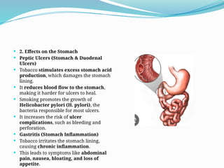 effects of tobacco on the stomach Were you aware that also had harmful your gastro-intestinal systems? Dr. Sobur Uddin Ahmed, Chief Consultant Gastroentrologist Hayat Super Speciality Hospital highlights damages that are caused by How Smoking Affects Stomach, Mouth,