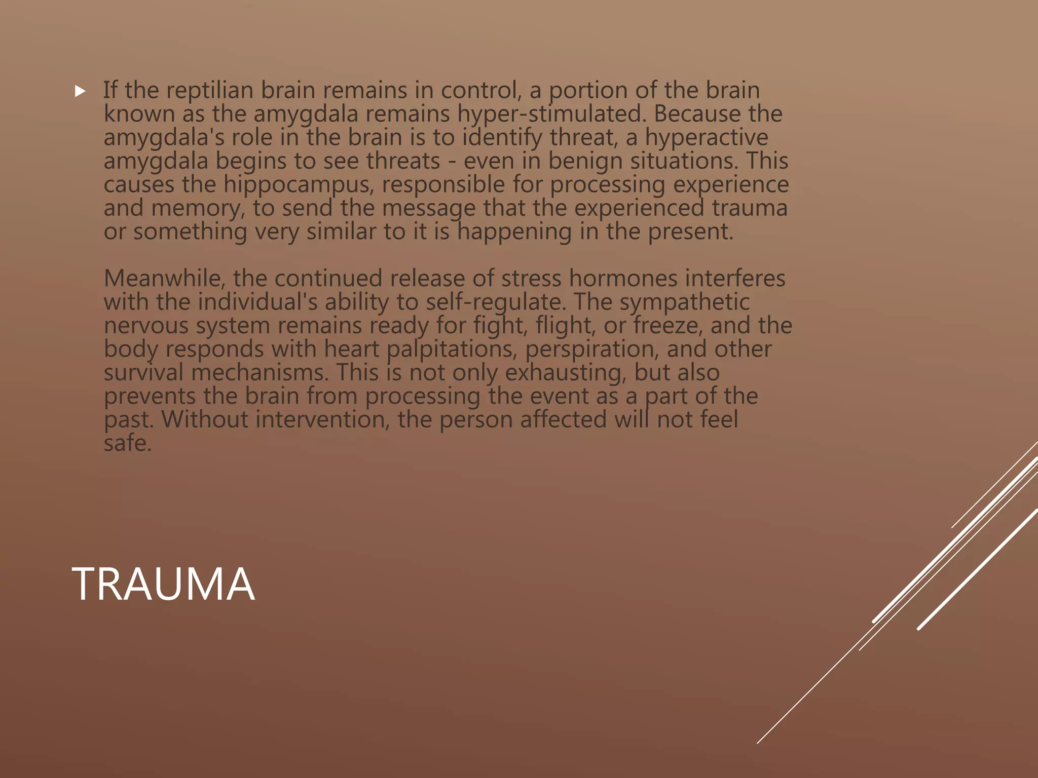 Effects of Trauma on the Brain | PPTX