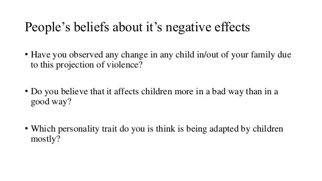 the negative influence of television violence on children The influence of media violence on youth in the era of technological progress the internet, television, video game systems, and entertainment media became very popular among children and adolescents they play an important role. the negative influence of television violence on children The influence of media violence on youth in the era of technological progress the internet, television, video game systems, and entertainment media became very popular among children and adolescents they play an important role.