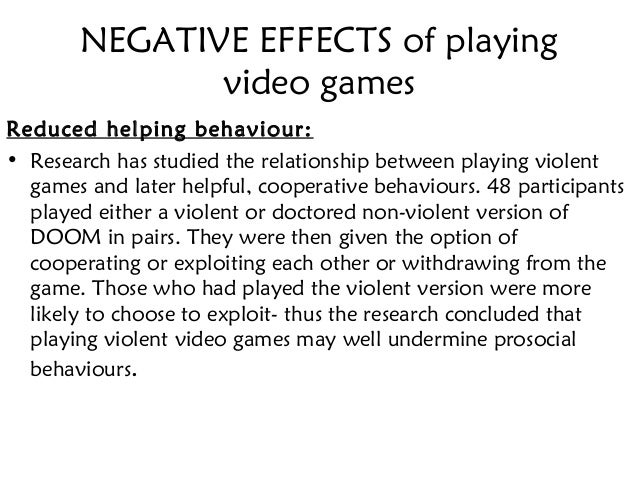 negative impacts of video games