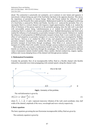 Effects of wall properties and heat transfer on the peristaltic | PDF