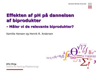 Effekten af pH på dannelsen af biprodukter - Måler vi de relevante biprodukter? Kamilla Hansen og Henrik R. Andersen  