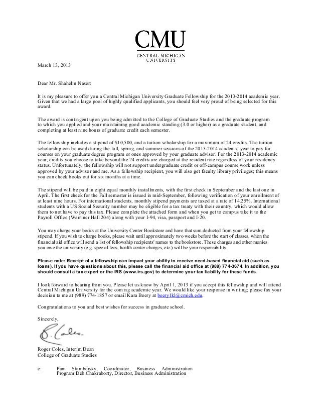 Cover letter michigan university