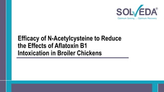 Efficacy of N-Acetylcysteine to Reduce
the Effects of Aflatoxin B1
Intoxication in Broiler Chickens
 