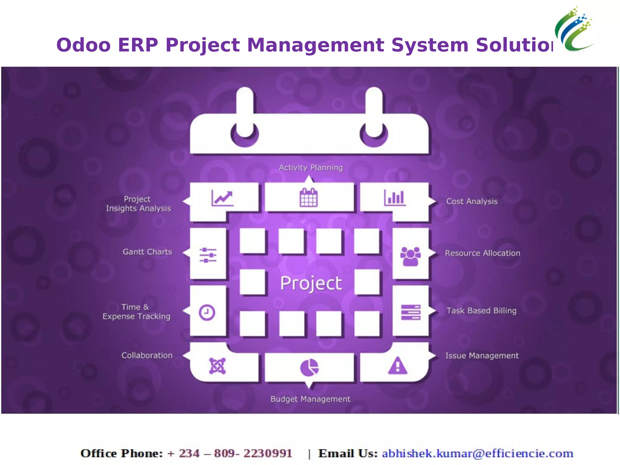 Odoo ERP Project Management System Solution
 