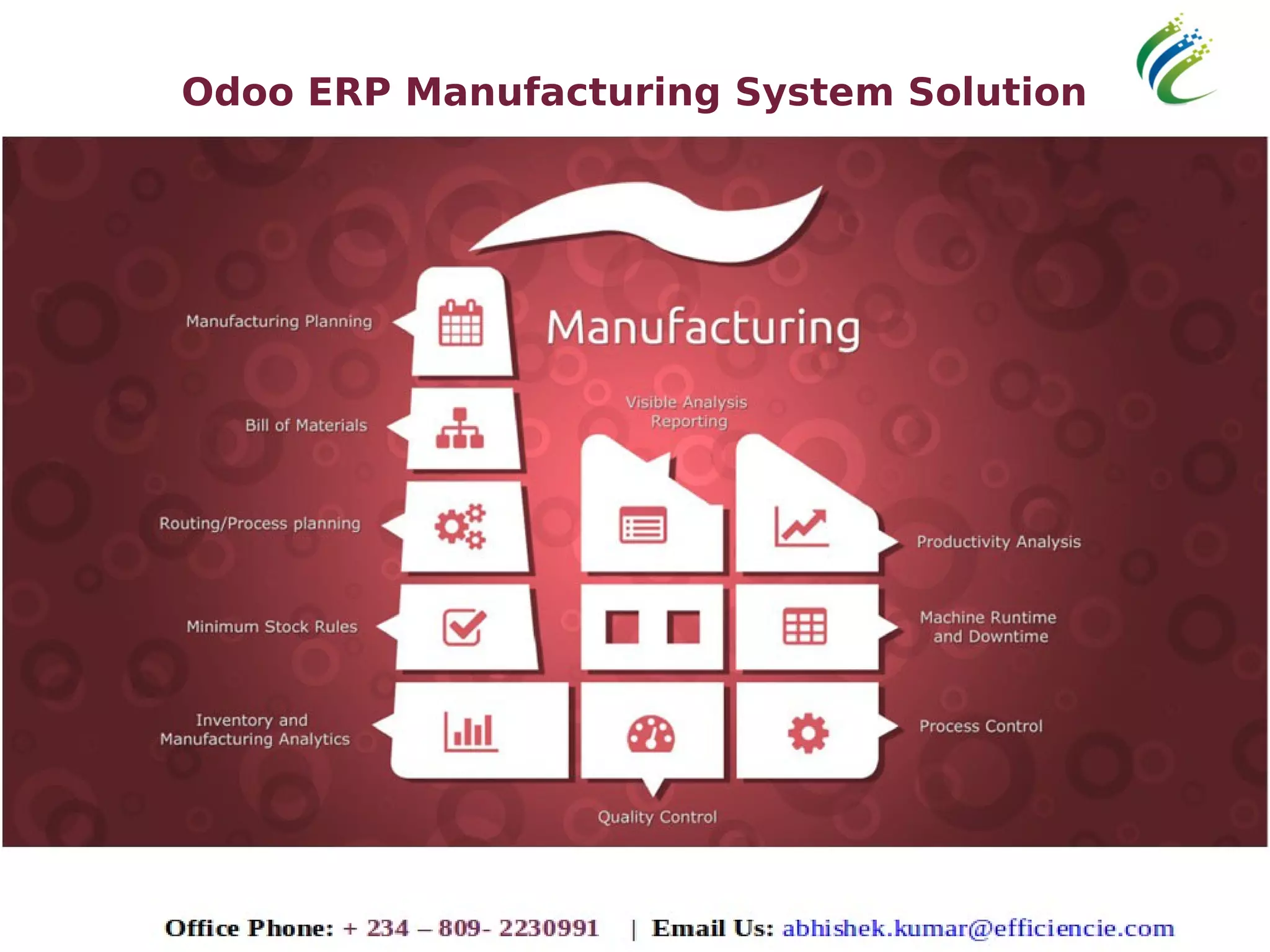Odoo ERP Manufacturing System Solution
 