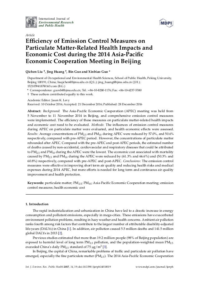 Efficiency of emission control measures on pm related health impact n…
