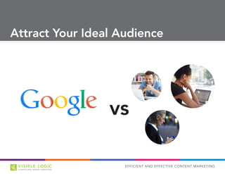 EFFICIENT AND EFFECTIVE CONTENT MARKETING
Attract Your Ideal Audience
vs
 
