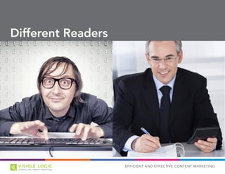 EFFICIENT AND EFFECTIVE CONTENT MARKETING
Different Readers
 