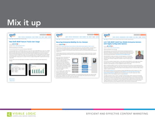 EFFICIENT AND EFFECTIVE CONTENT MARKETING
Mix it up
 