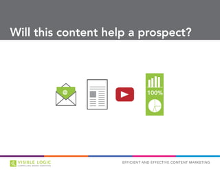 EFFICIENT AND EFFECTIVE CONTENT MARKETING
Will this content help a prospect?
100%@
 