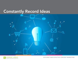 EFFICIENT AND EFFECTIVE CONTENT MARKETING
Constantly Record Ideas
 