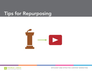 EFFICIENT AND EFFECTIVE CONTENT MARKETING
Tips for Repurposing
 