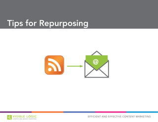 EFFICIENT AND EFFECTIVE CONTENT MARKETING
Tips for Repurposing
@
 