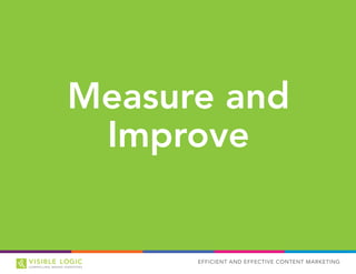 EFFICIENT AND EFFECTIVE CONTENT MARKETING
Measure and
Improve
 