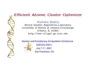 Efficient Cluster Optimization Using A Hybrid Extended Compact Genetic Algorithm with A Seeded Population
