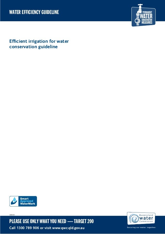 Efficient Irrigation for Water Conservation Guideline Queensland, A…