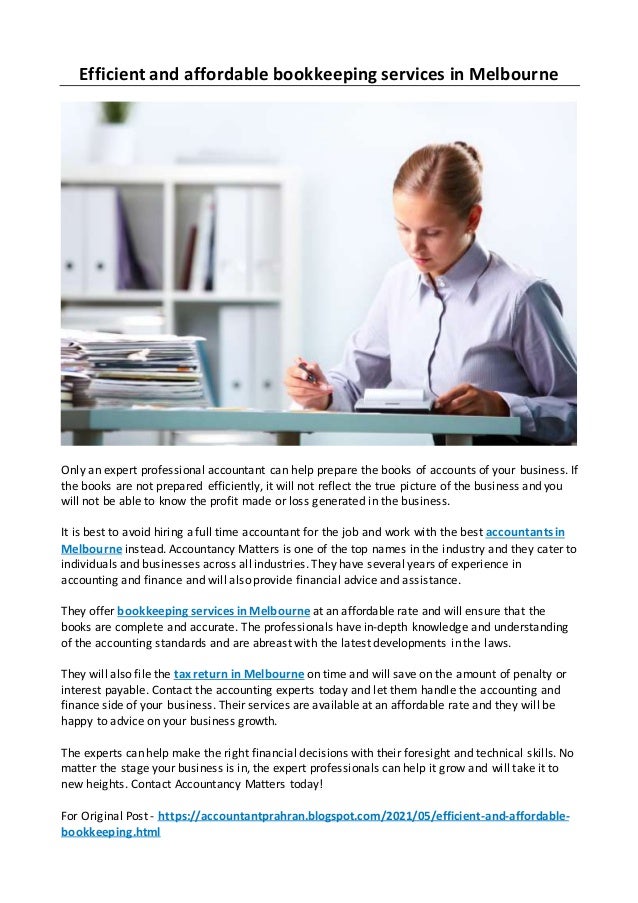 Efficient and affordable bookkeeping services in Melbourne