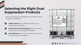 Efficient Dust Suppression Methods for High-Traffic Zones | PDF