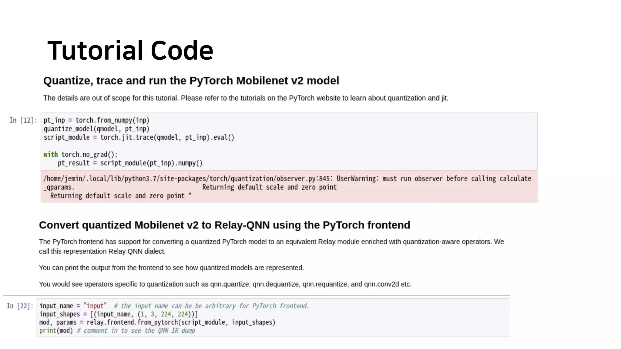 Tutorial Code 