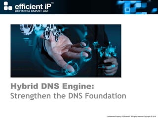Confidential-Property of EfficientIP- All rights reserved-Copyright © 2014 
Hybrid DNS Engine: 
Strengthen the DNS Foundation  