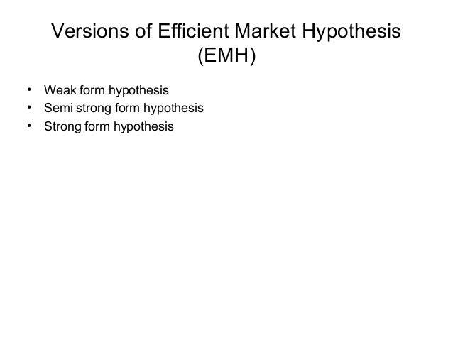 Efficient market hypothesis