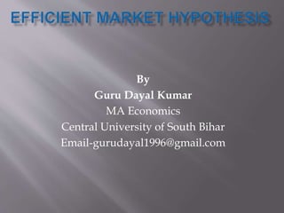 By
Guru Dayal Kumar
MA Economics
Central University of South Bihar
Email-gurudayal1996@gmail.com
 