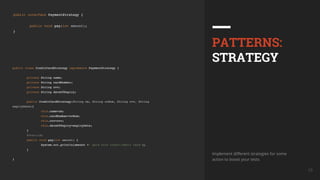 UkrainQA #7 15
PATTERNS:
STRATEGY
Implement different strategies for some
action to boost your tests
 