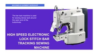 MACHINES IN GARMENT WORKSHOP
Button and buttonhole play
an important role in any kind
of apparel for easiness in
wearing a...