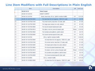 Line Item Modifiers with Full Descriptions in Plain English
 