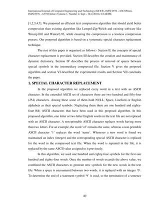 Efficient text compression using special character replacement | PDF