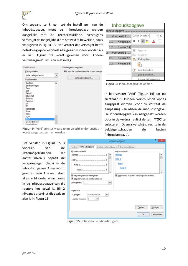 Efficiënt rapporteren in Word