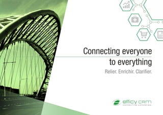 Connecting everyone
to everything
Relier. Enrichir. Clariﬁer.
 