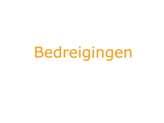 Bedreigingen
 