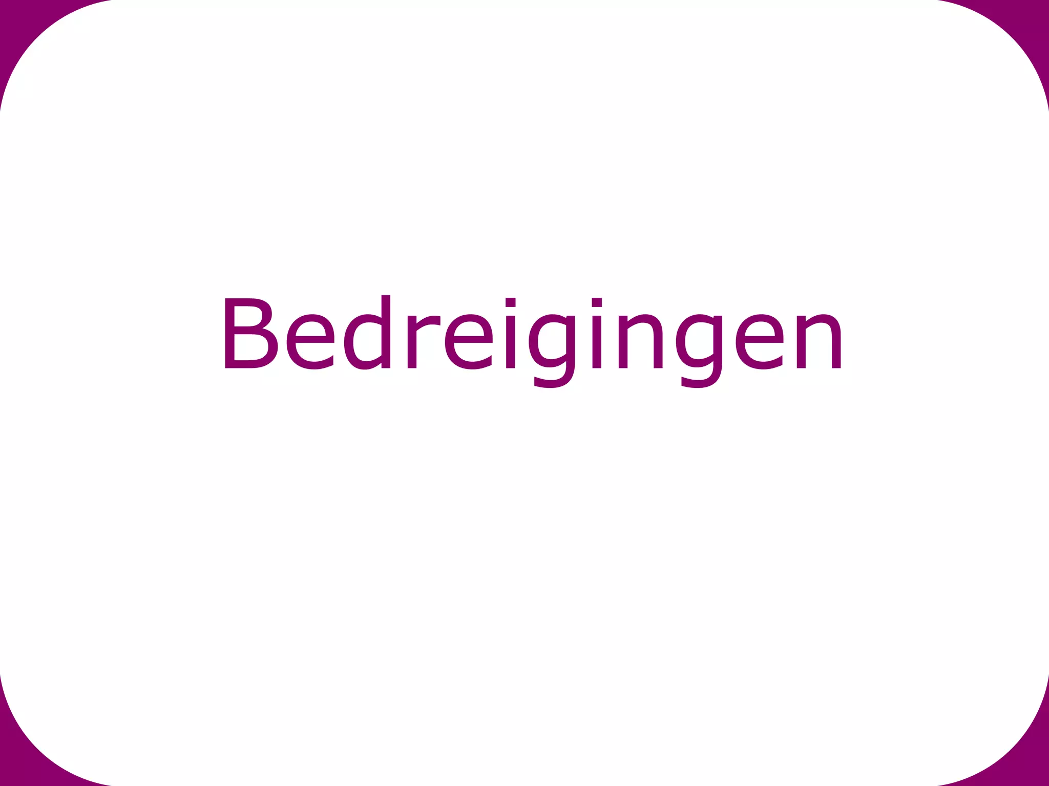 Bedreigingen
 