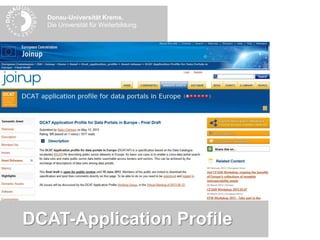 Donau-Universität Krems.
Die Universität für Weiterbildung.
DCAT-Application Profile
 