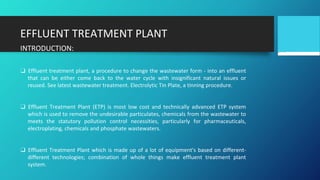Effluent Treatment Plant | Design | 8826498589 | Manufacturers | PPTX